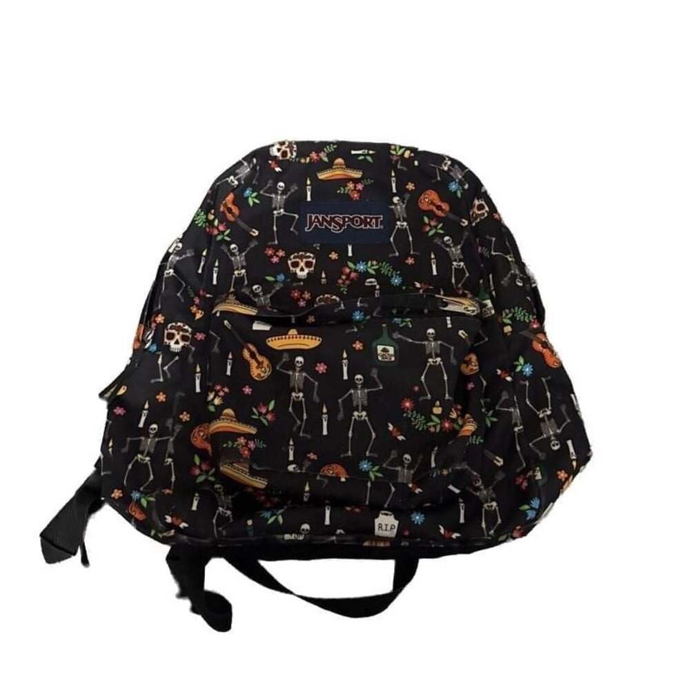 Jansport Black Day of the Dead Dia De Los Muertos Backpack